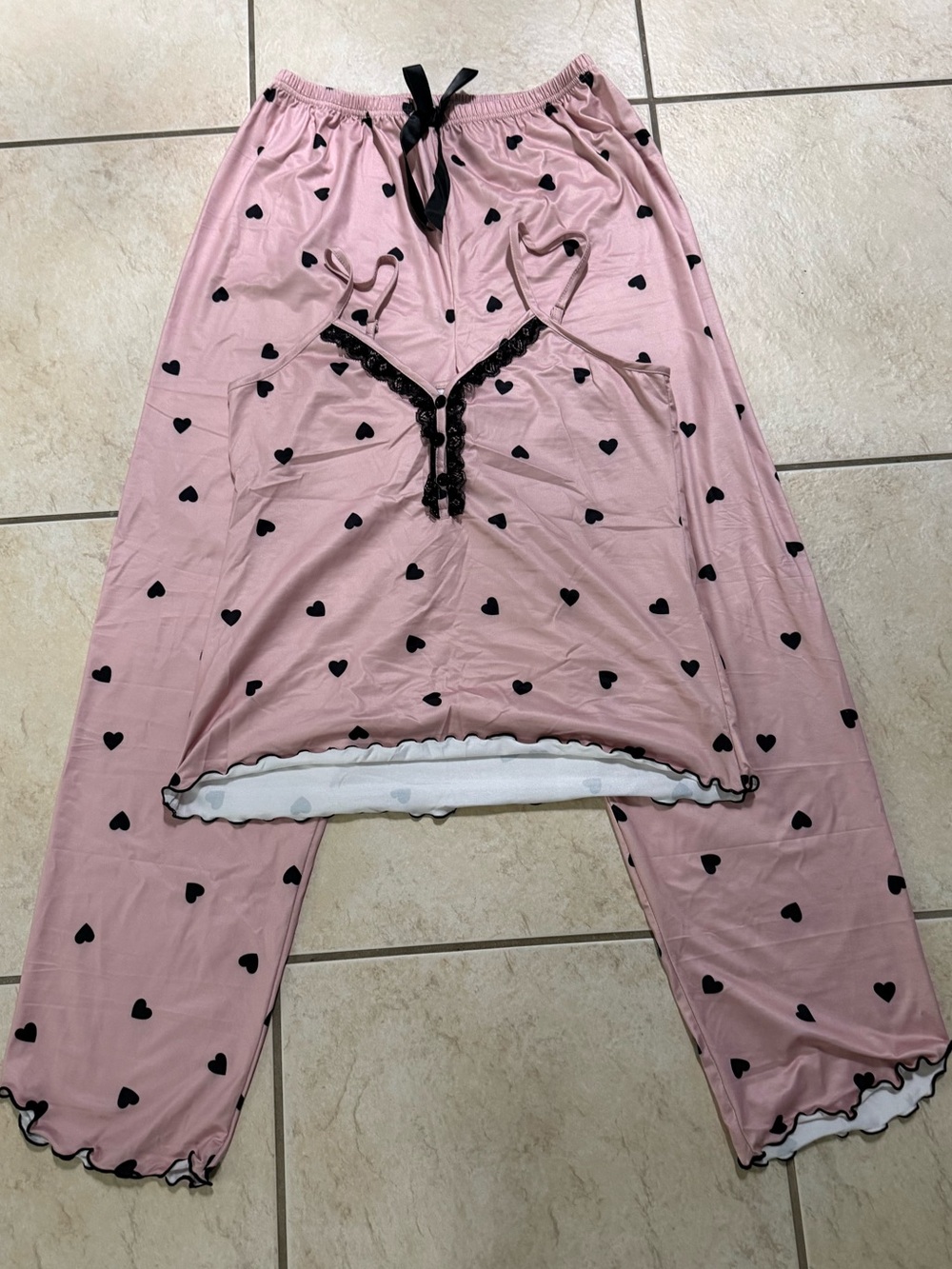Women’s Pink Heart-Print buttery soft Pajama Set